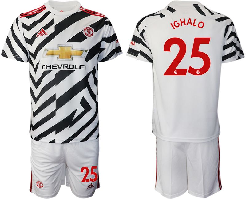 Men 2020-2021 club Manchester united away #25 white Soccer Jerseys